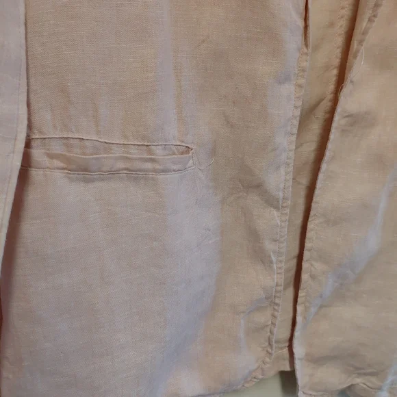 Rachel Zoe Women's 100%Linen Pink Open Front Blazer Jacket Size M - Picture 3 of 11